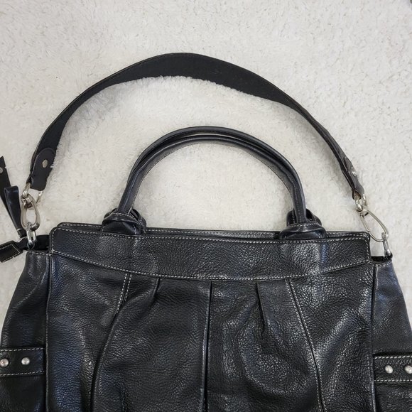 Fenn Wright Manson Leather Satchel Tote Black - Picture 3 of 13